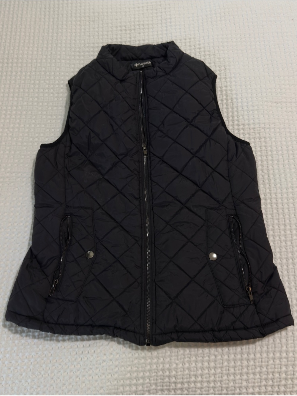 Quilted Sleeveless Puffer Vest - Black